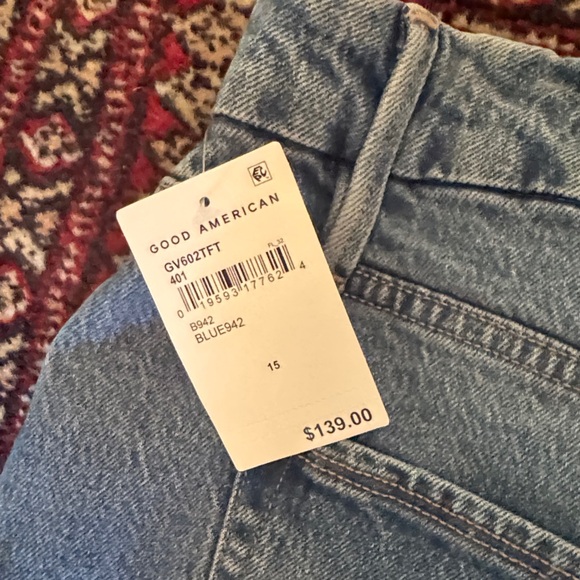 Good American Women's Straight Leg Blue Jeans Sz 15 NWT - Picture 5 of 5